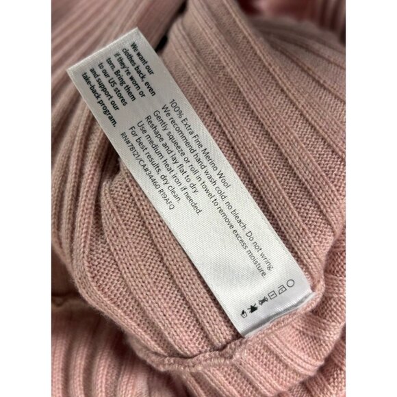 EILEEN FISHER Womens Plus Size 1X Light Pink Ribbed Merino Wool Pullover Sweater - Picture 6 of 6